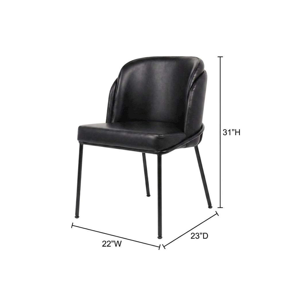 Starlight Canyon Home Vegan Leather Dining Chairs Set of 2, Black Vegan Leather. Picture 5