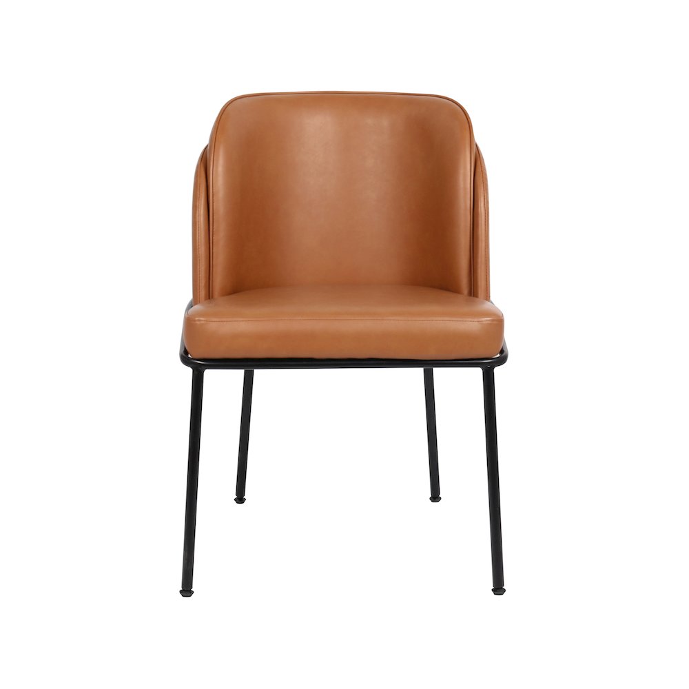 Jagger Cognac Vegan Leather Dining Chair, Set of 2. Picture 3