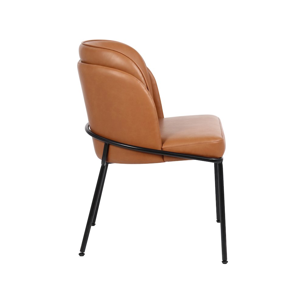 Jagger Cognac Vegan Leather Dining Chair, Set of 2. Picture 4