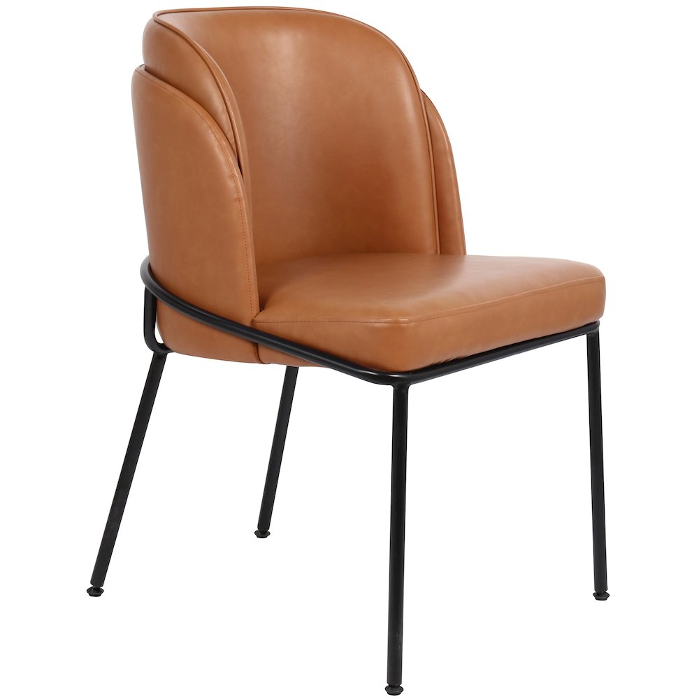 Jagger Cognac Vegan Leather Dining Chair, Set of 2. Picture 5