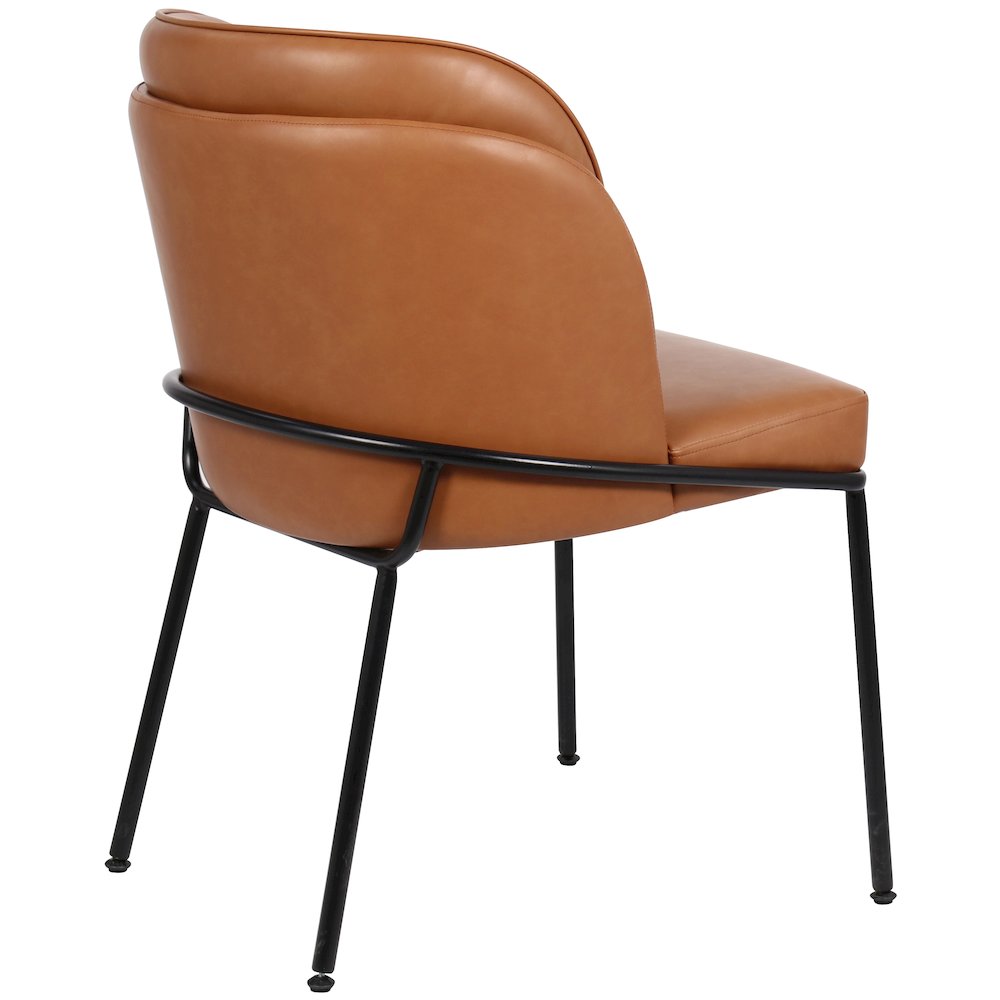 Jagger Cognac Vegan Leather Dining Chair, Set of 2. Picture 6
