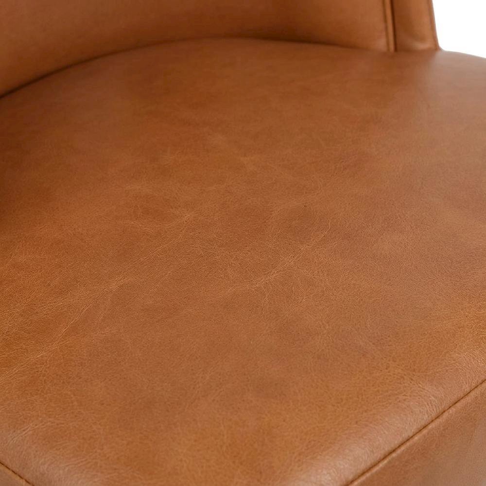Starlight Canyon Home Vegan Leather Dining Chairs Set of 2, Cognac Vegan Leather. Picture 7