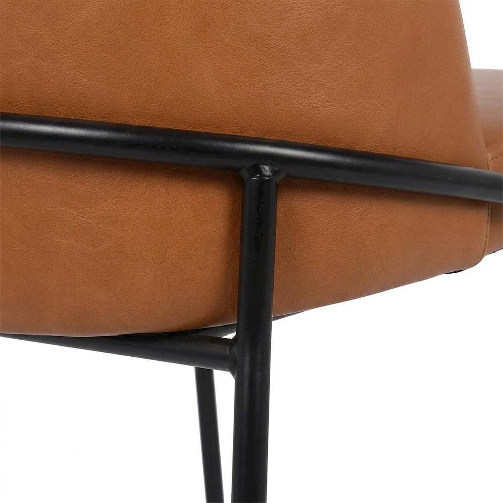 Starlight Canyon Home Vegan Leather Dining Chairs Set of 2, Cognac Vegan Leather. Picture 8