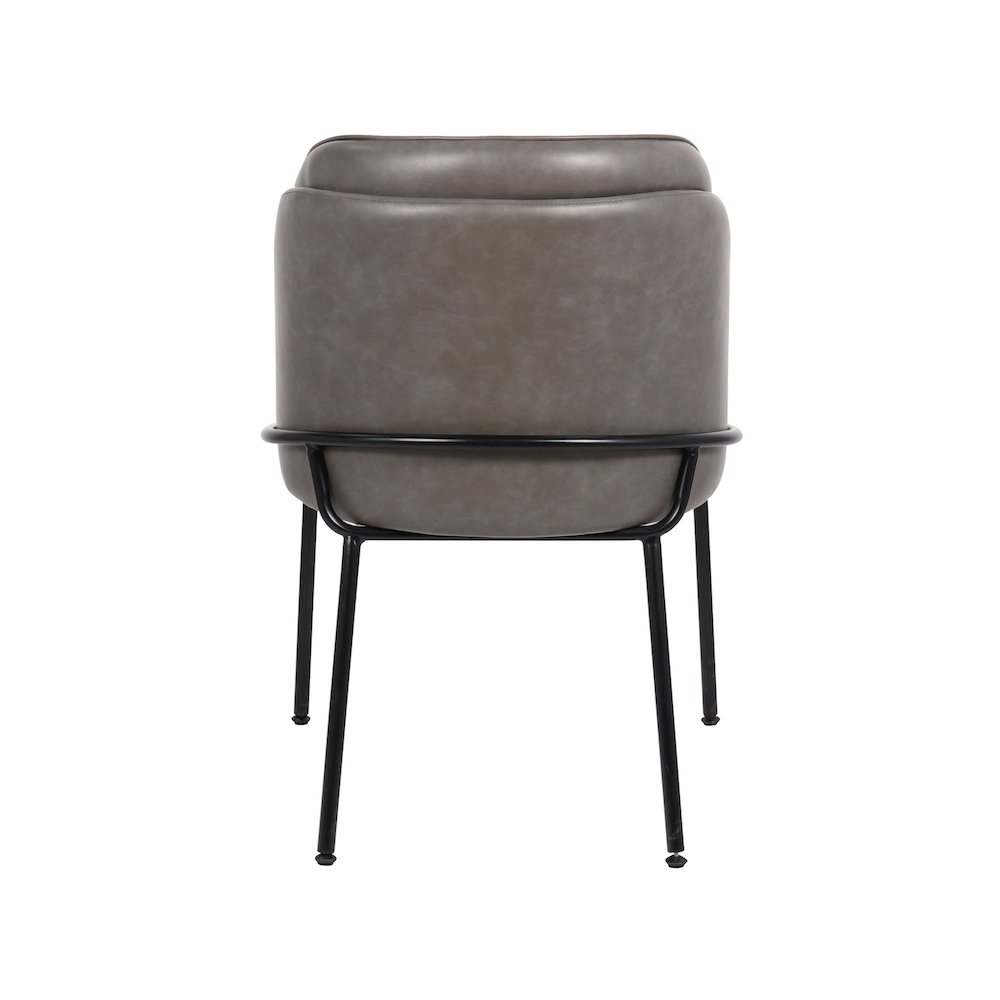 Jagger Grey Vegan Leather Dining Chair, Set of 2. Picture 2