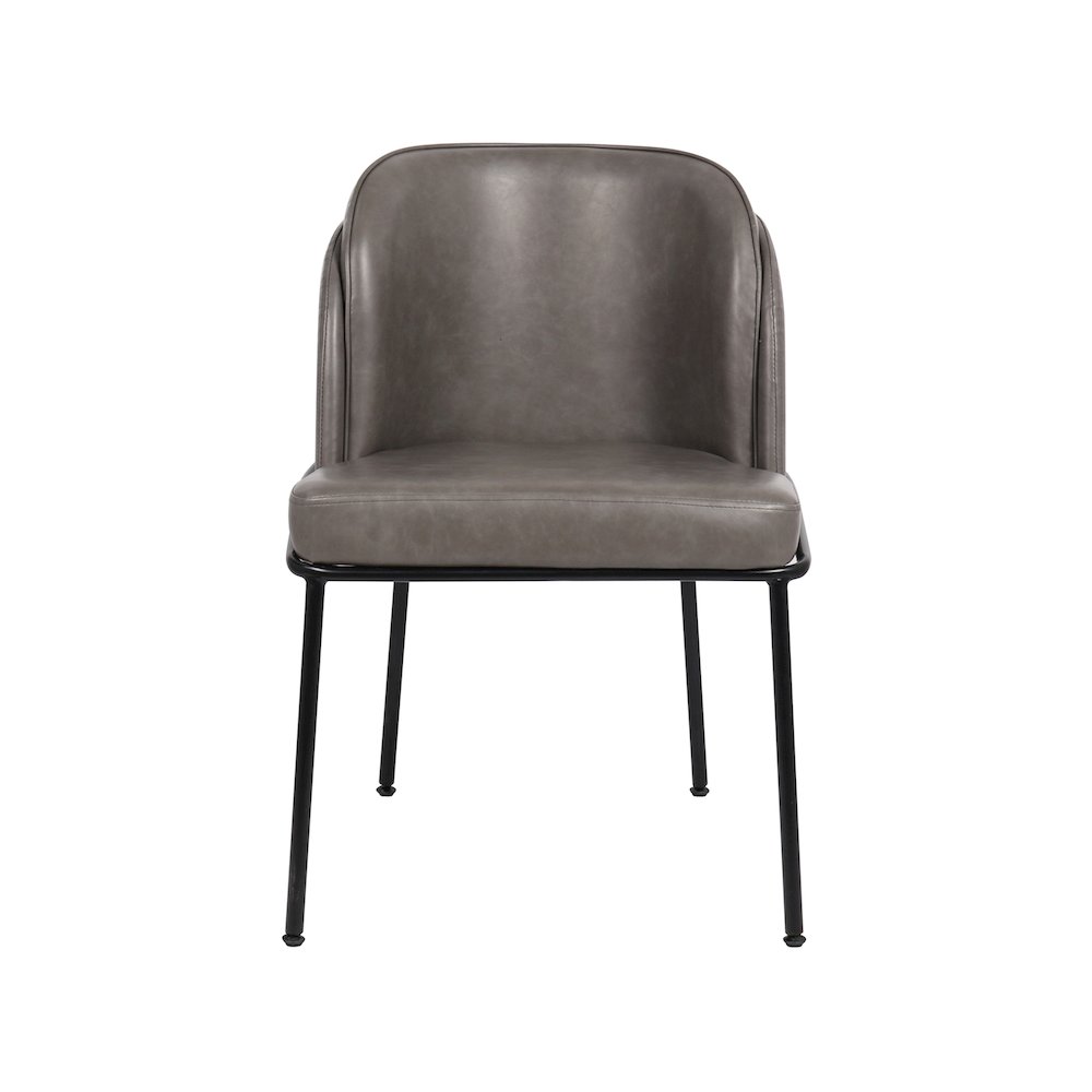 Jagger Grey Vegan Leather Dining Chair, Set of 2. Picture 3