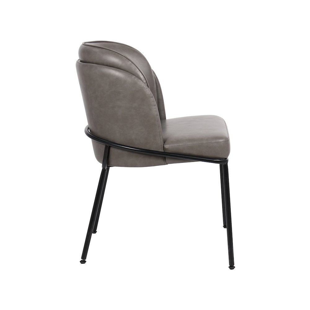 Jagger Grey Vegan Leather Dining Chair, Set of 2. Picture 4