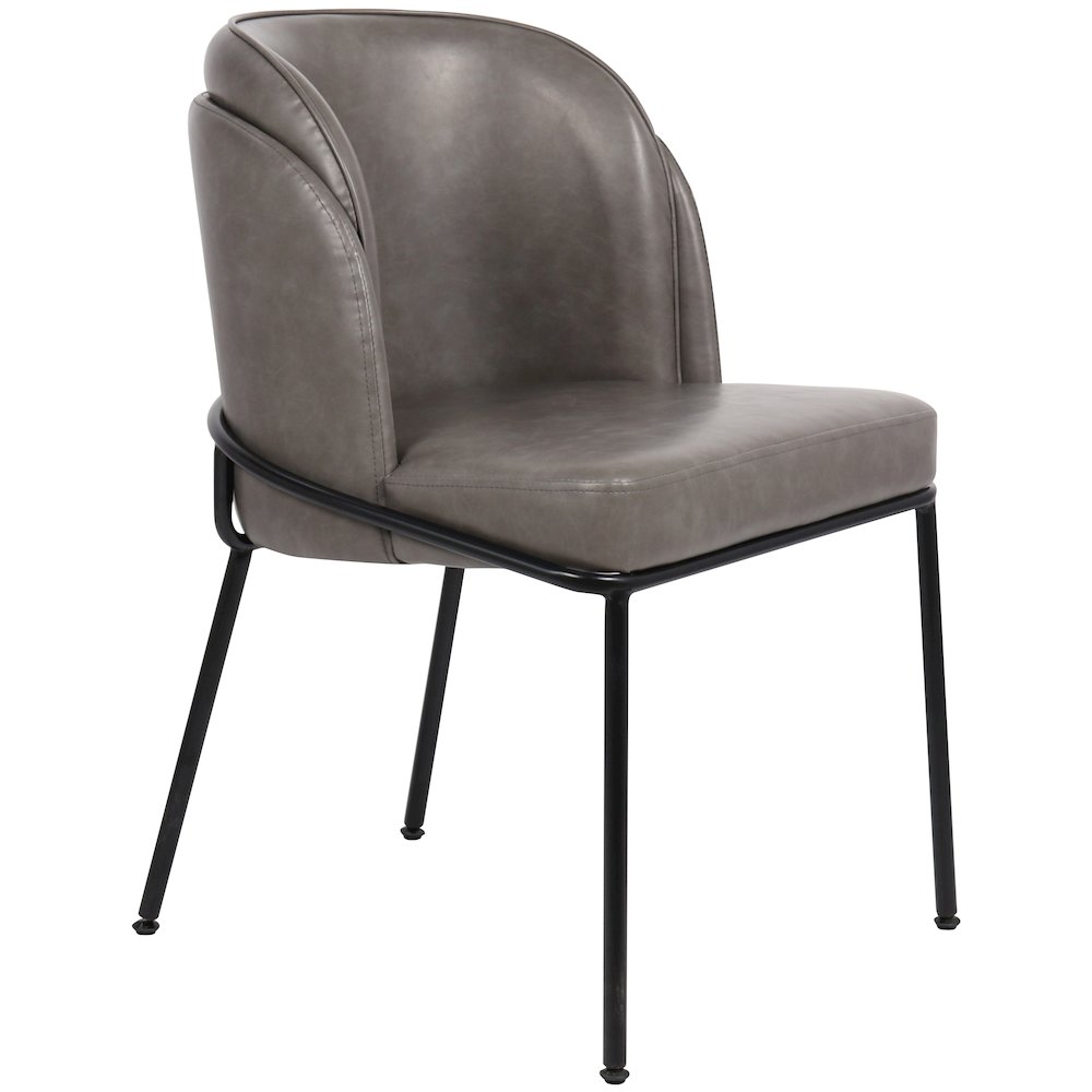 Jagger Grey Vegan Leather Dining Chair, Set of 2. Picture 5