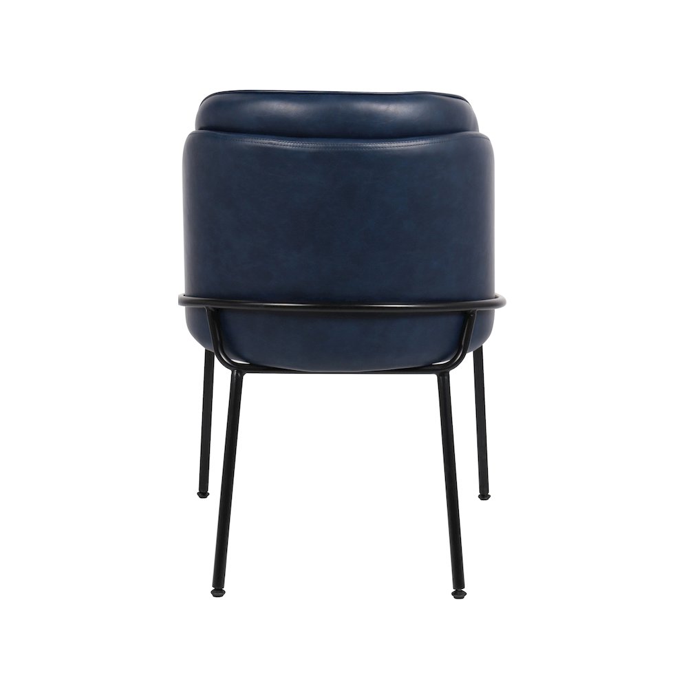 Jagger Navy Vegan Leather Dining Chair, Set of 2. Picture 2