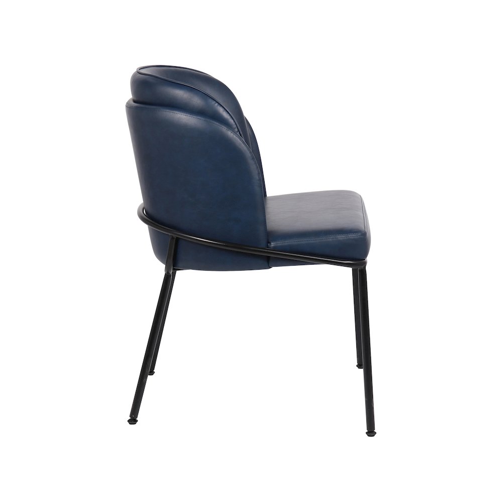 Jagger Navy Vegan Leather Dining Chair, Set of 2. Picture 4