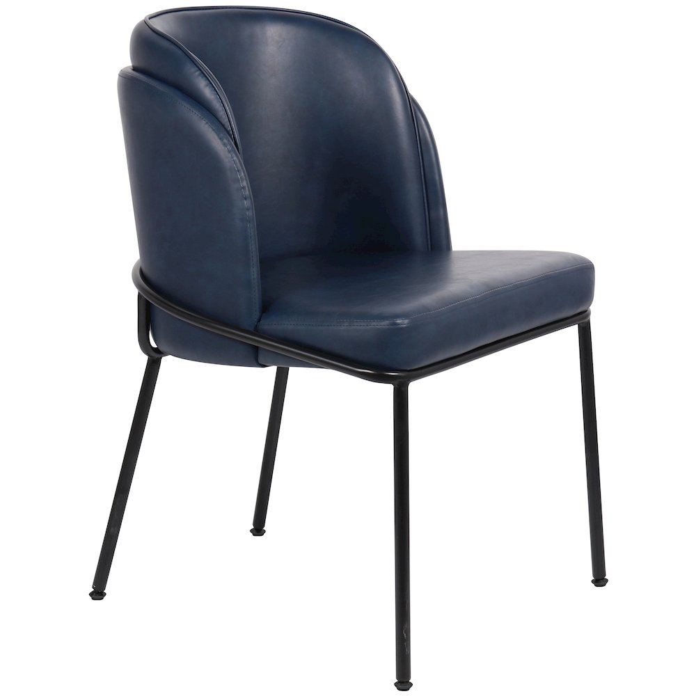 Jagger Navy Vegan Leather Dining Chair, Set of 2. Picture 5