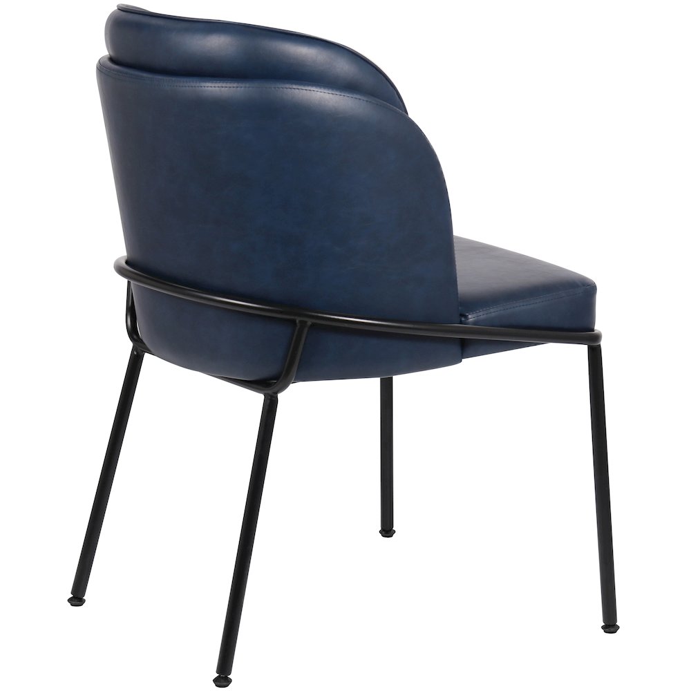 Jagger Navy Vegan Leather Dining Chair, Set of 2. Picture 6