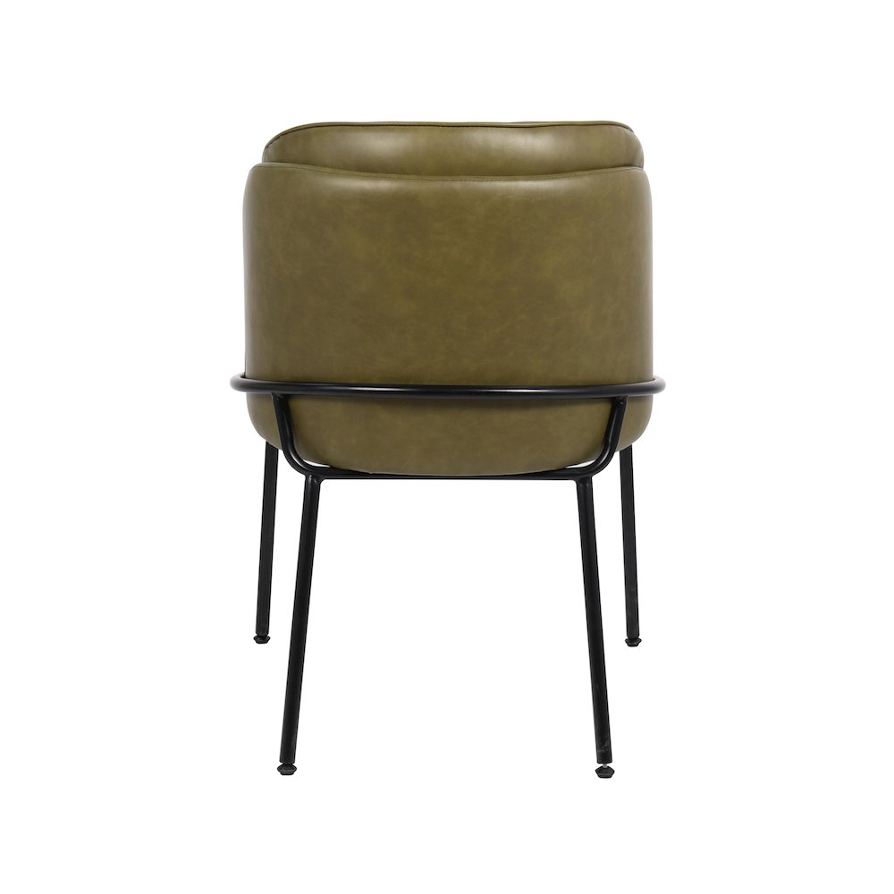 Jagger Olive Vegan Leather Dining Chair, Set of 2. Picture 2