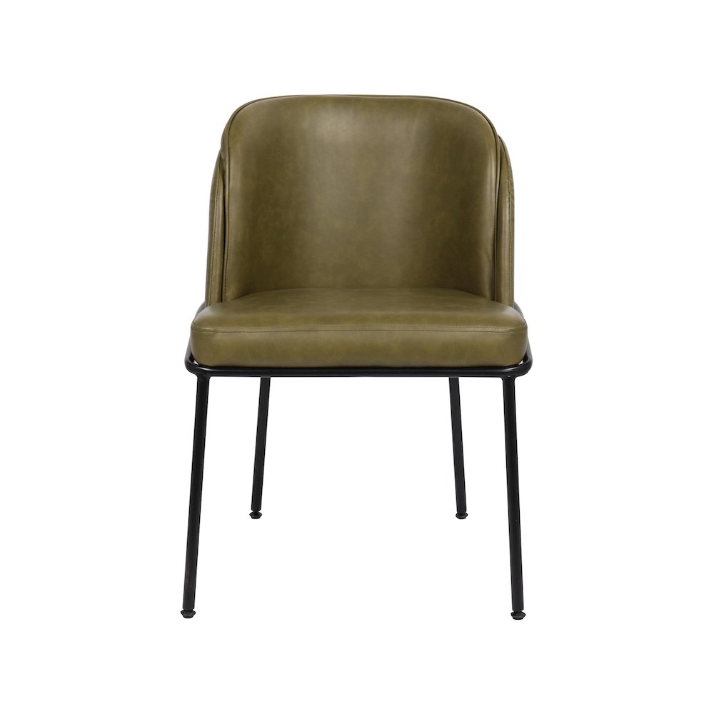Jagger Olive Vegan Leather Dining Chair, Set of 2. Picture 3