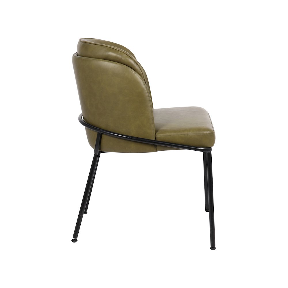 Jagger Olive Vegan Leather Dining Chair, Set of 2. Picture 4