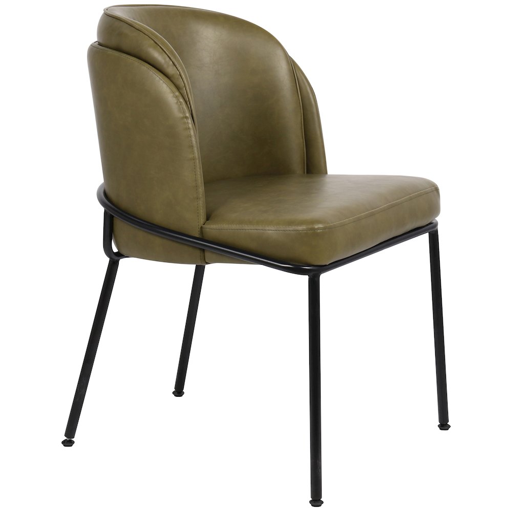 Jagger Olive Vegan Leather Dining Chair, Set of 2. Picture 5