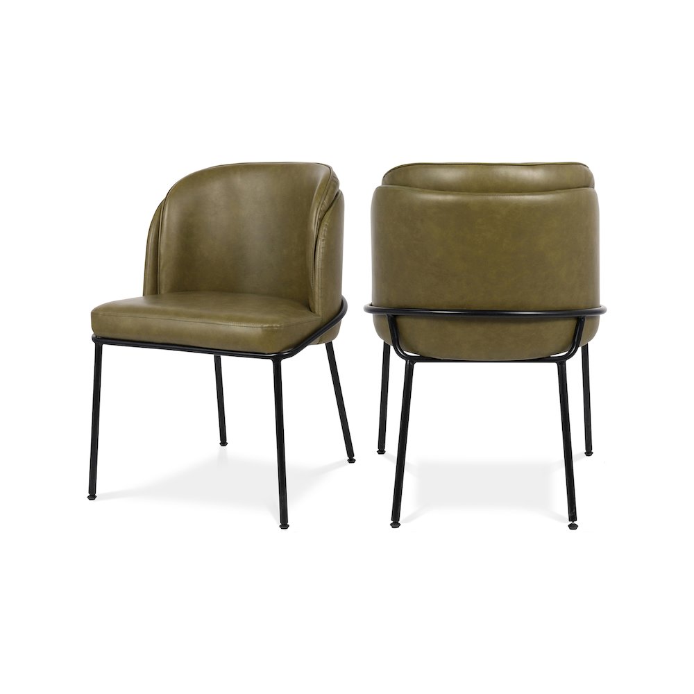 Jagger Olive Vegan Leather Dining Chair, Set of 2. Picture 1