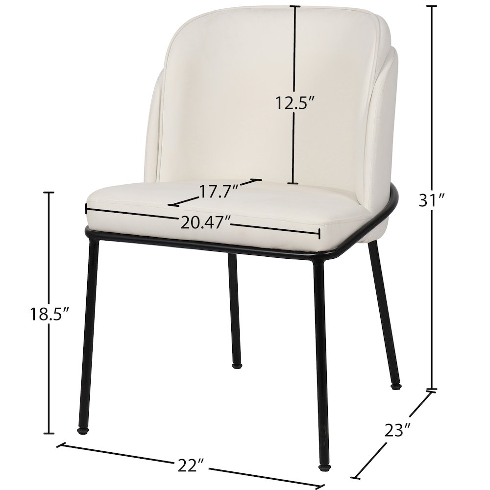 Jagger White Vegan Leather Dining Chair, Set of 2. Picture 7