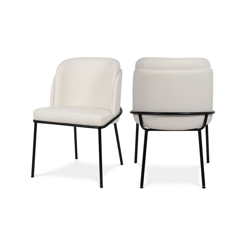 Jagger White Vegan Leather Dining Chair, Set of 2. Picture 1