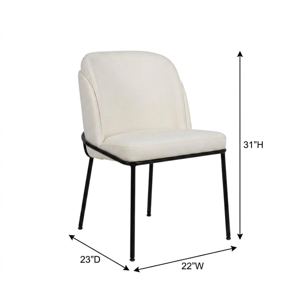 Starlight Canyon Home Vegan Leather Dining Chairs Set of 2, White Vegan Leather. Picture 6