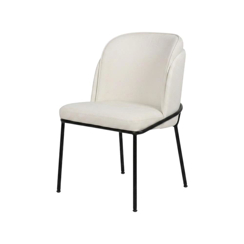 Starlight Canyon Home Vegan Leather Dining Chairs Set of 2, White Vegan Leather. Picture 5