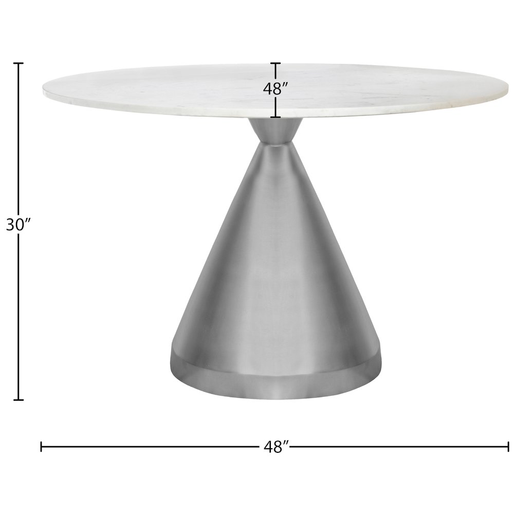 Emery White Marble Dining Table. Picture 6