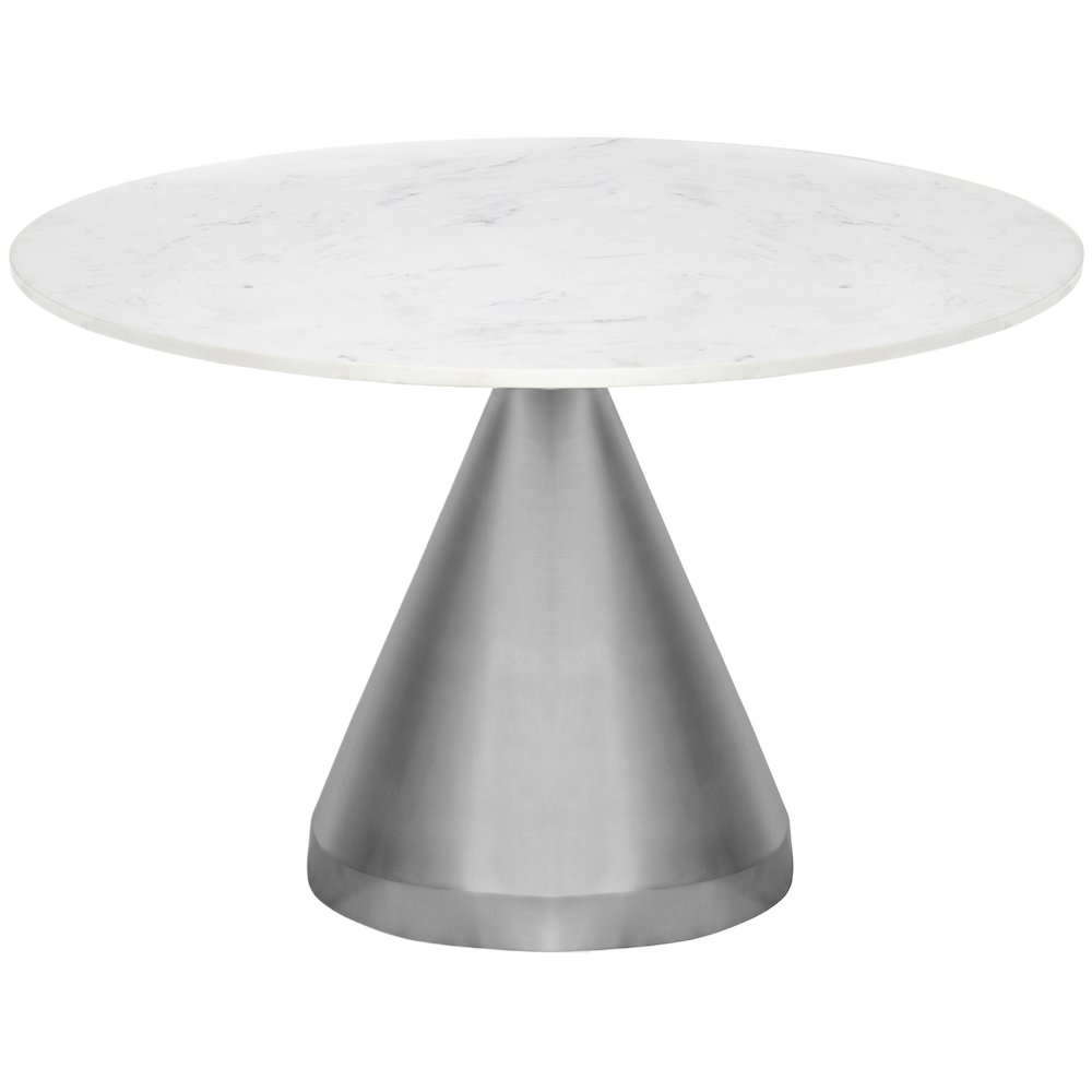 Emery White Marble Dining Table. Picture 2