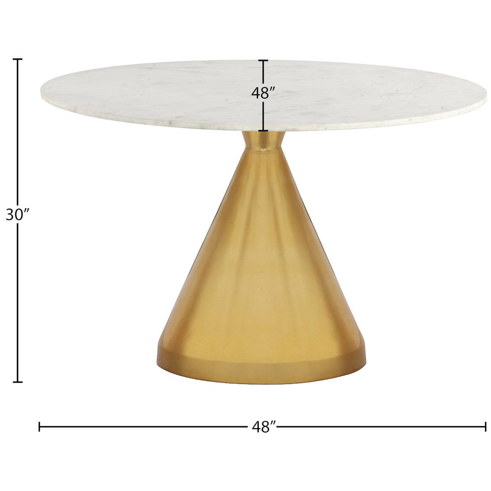 Emery White Marble Dining Table. Picture 5