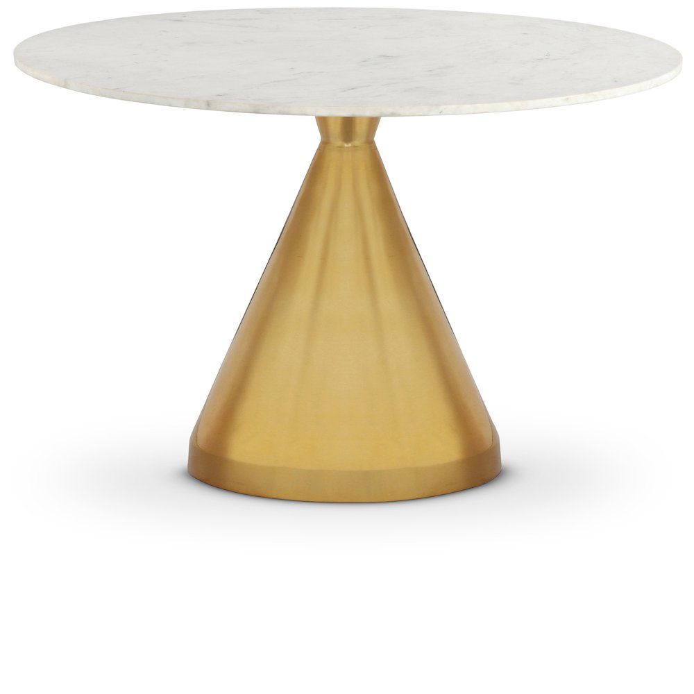 Emery White Marble Dining Table. Picture 1