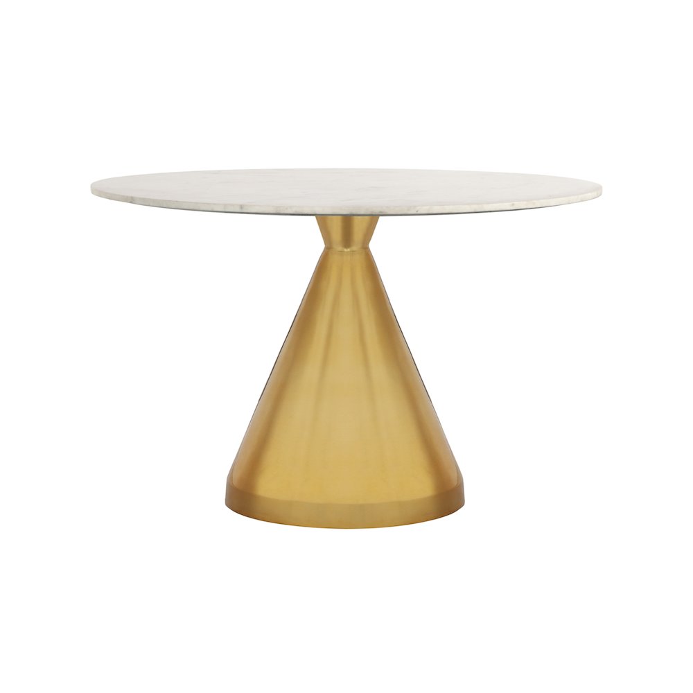 Emery White Marble Dining Table. Picture 2