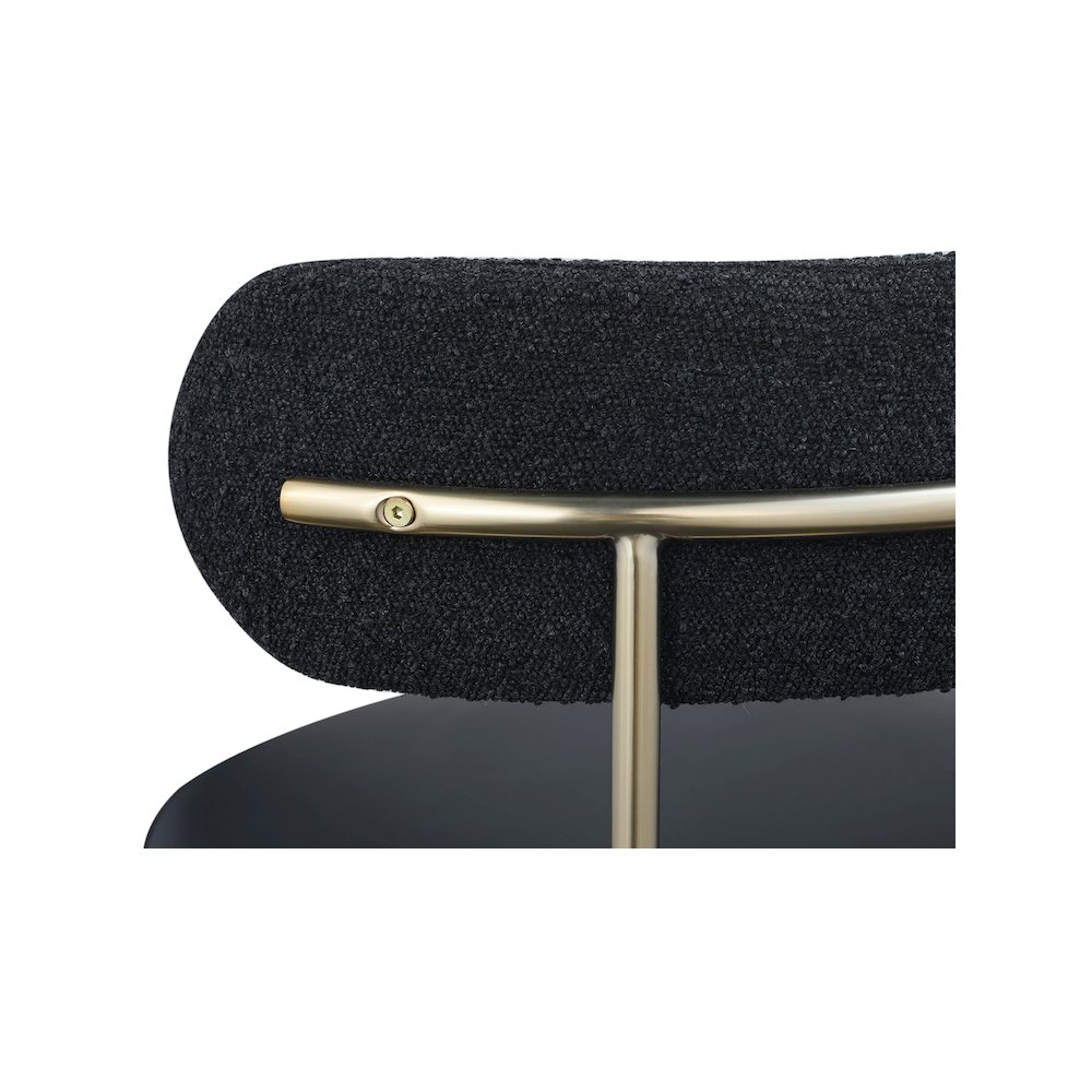 Beacon Black Vegan Leather and Boucle Fabric Dining Chair, Set of 2. Picture 6