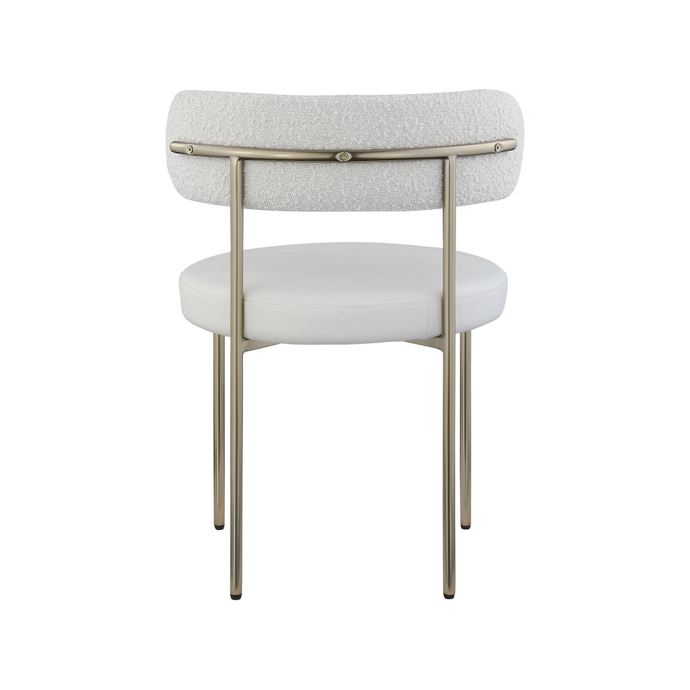 Beacon Cream Vegan Leather and Boucle Fabric Dining Chair, Set of 2. Picture 2