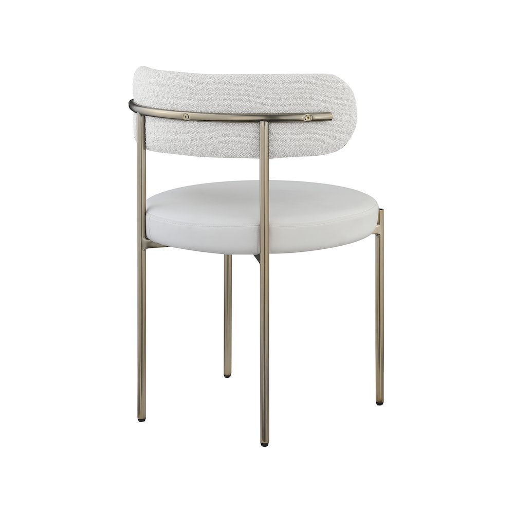 Beacon Cream Vegan Leather and Boucle Fabric Dining Chair, Set of 2. Picture 5