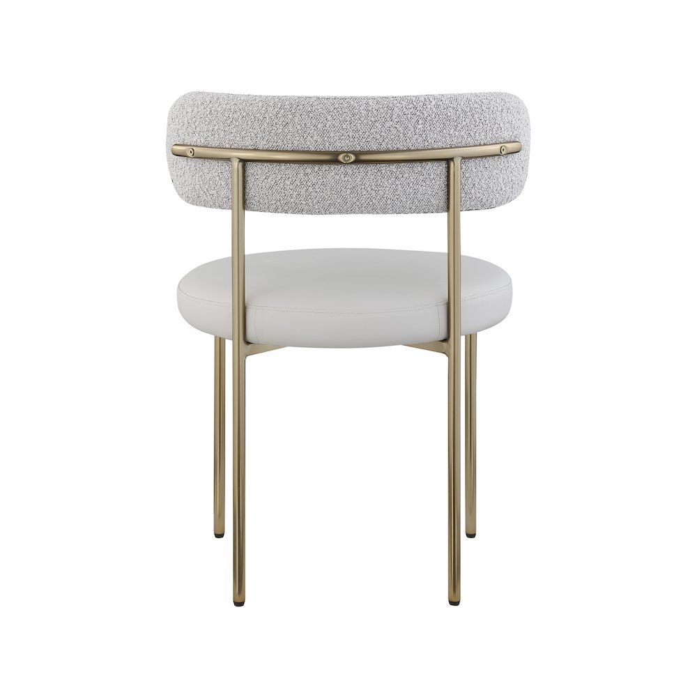 Beacon Taupe Vegan Leather and Boucle Fabric Dining Chair, Set of 2. Picture 2