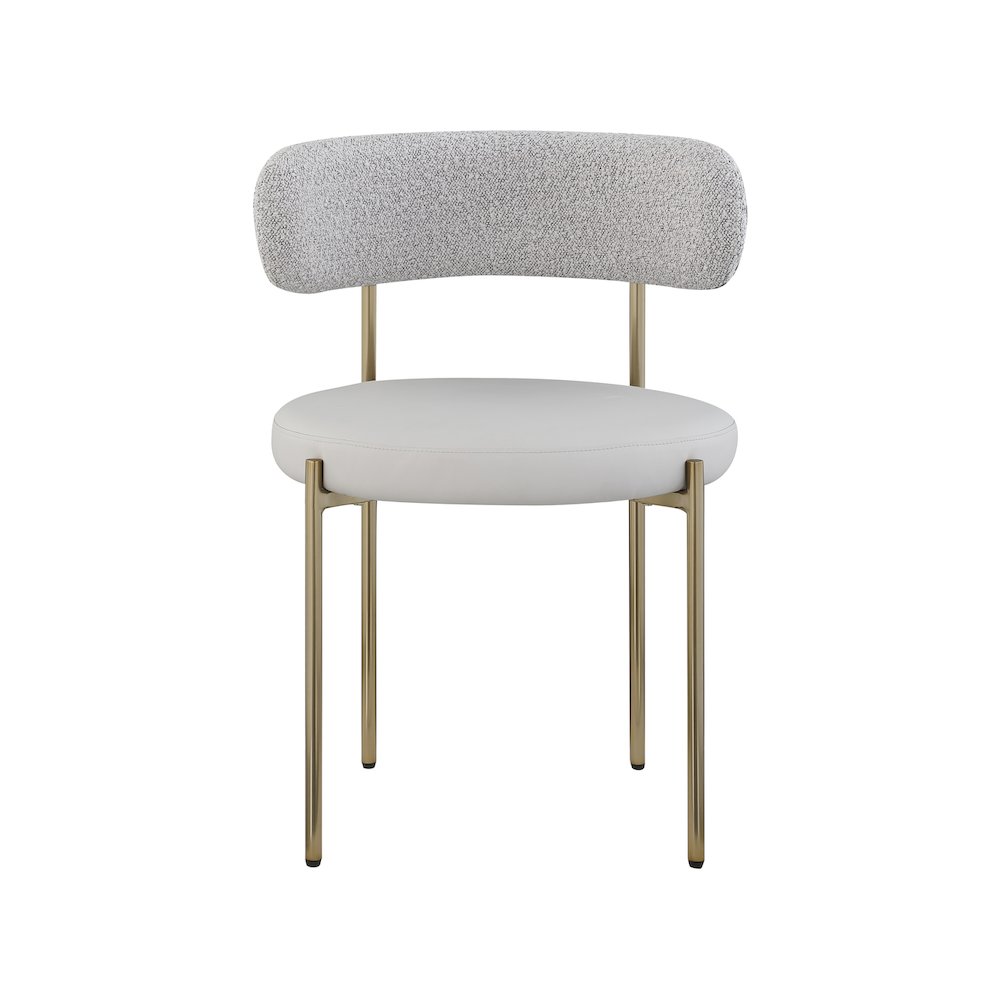 Beacon Taupe Vegan Leather and Boucle Fabric Dining Chair, Set of 2. Picture 3