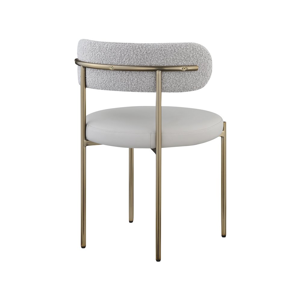 Beacon Taupe Vegan Leather and Boucle Fabric Dining Chair, Set of 2. Picture 5