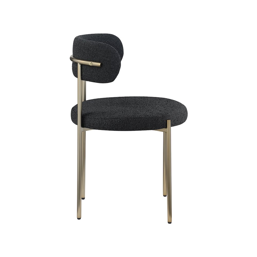 Beacon Black Boucle Fabric Dining Chair, Set of 2. Picture 4