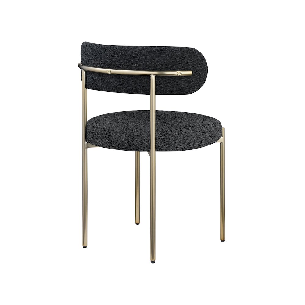 Beacon Black Boucle Fabric Dining Chair, Set of 2. Picture 5