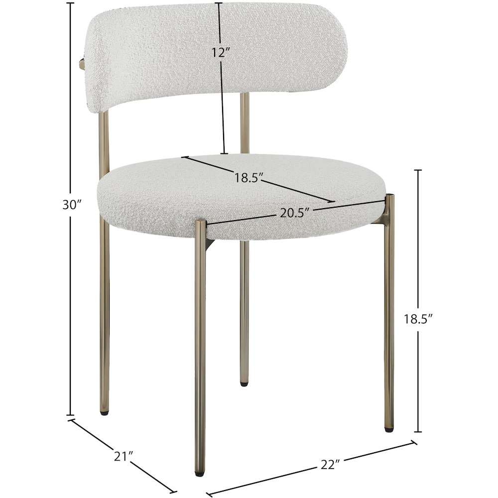 Beacon Cream Boucle Fabric Dining Chair, Set of 2. Picture 7