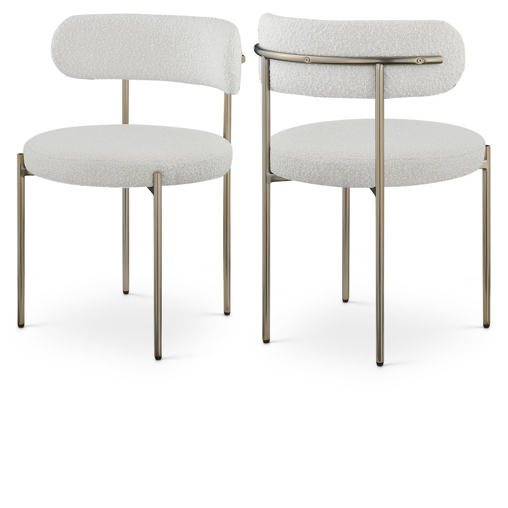 Beacon Cream Boucle Fabric Dining Chair, Set of 2. Picture 1