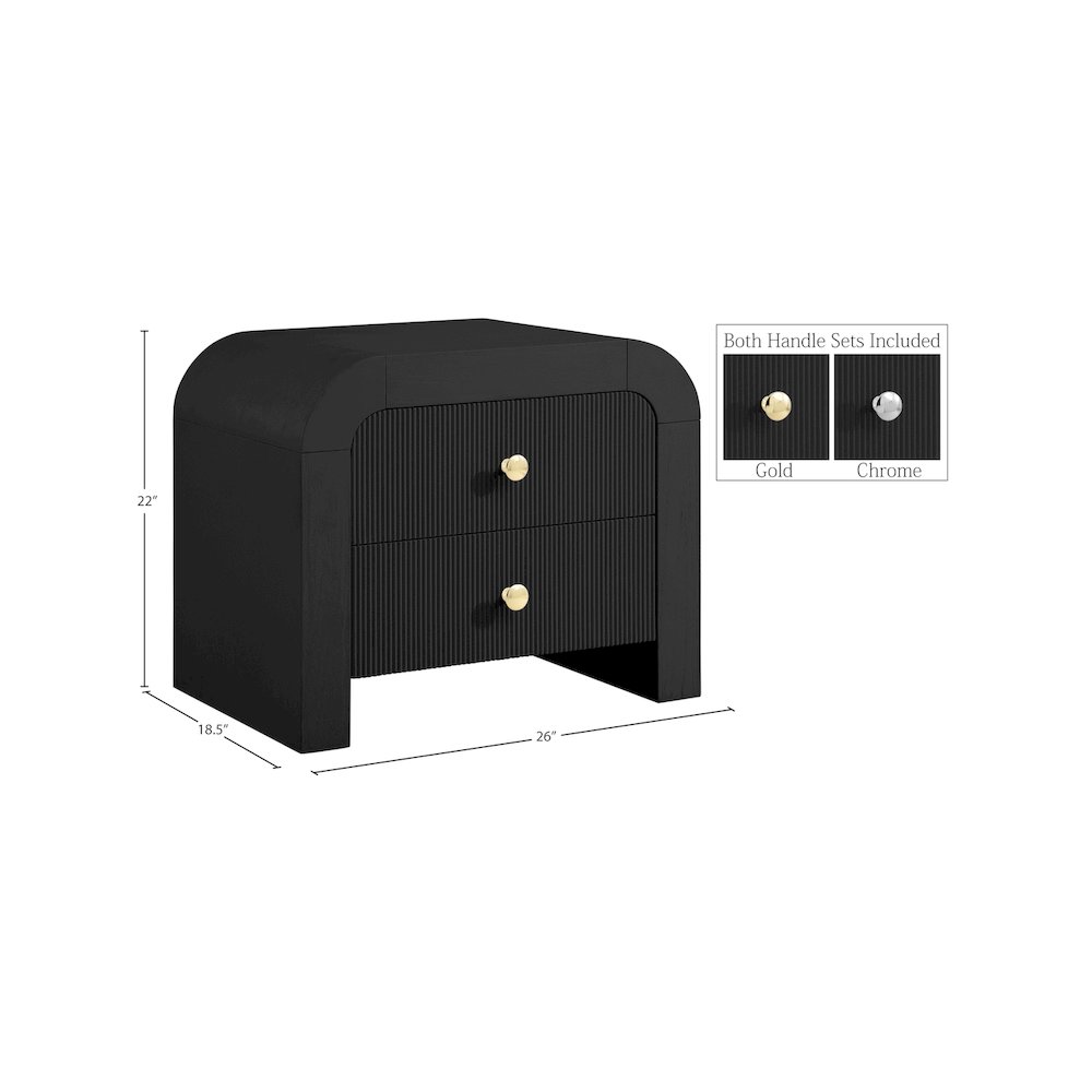 Artisto Black Night Stand. Picture 15