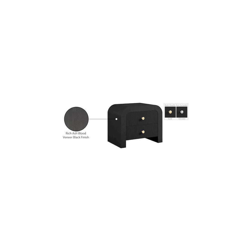 Artisto Black Night Stand. Picture 16