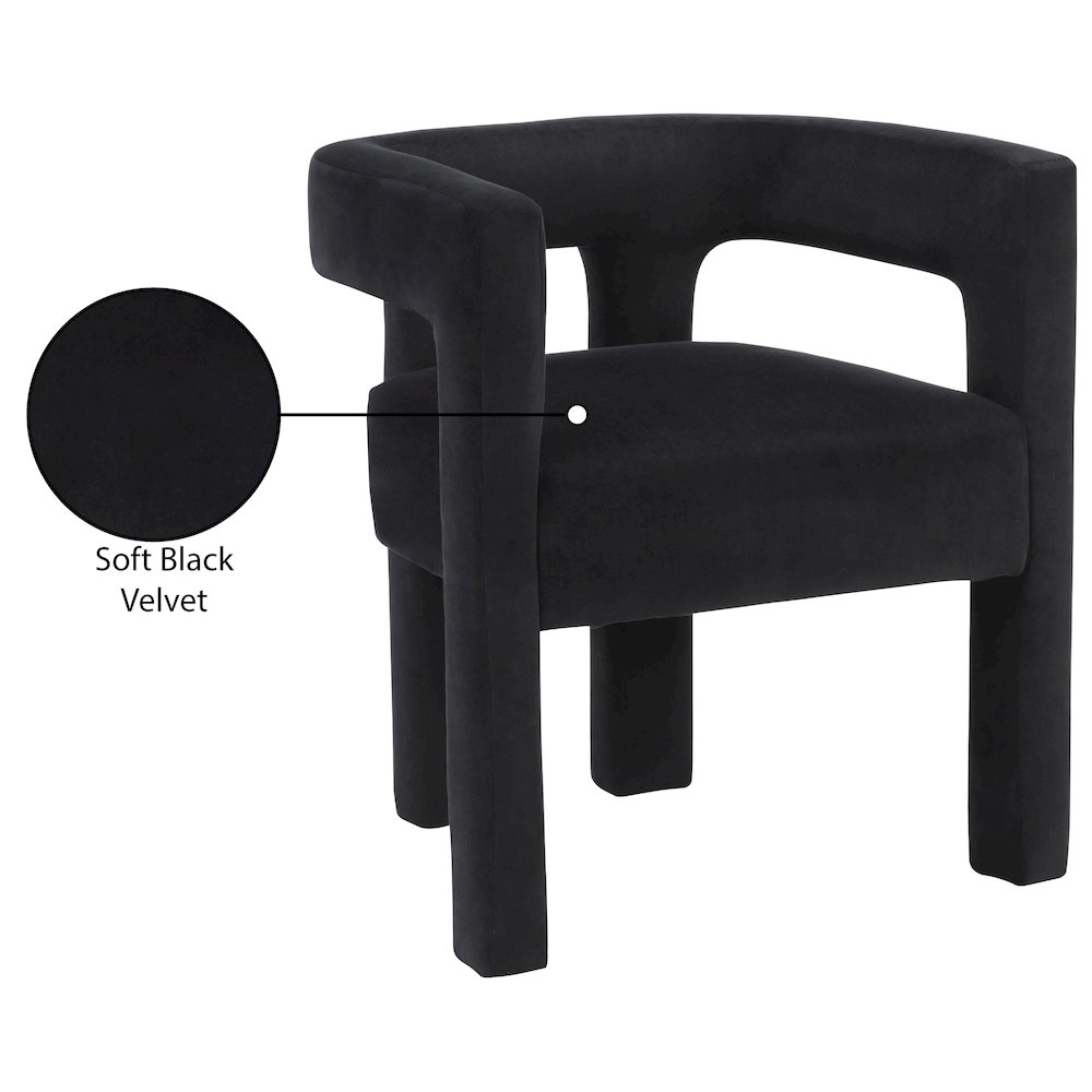 Athena Black Velvet Dining Chair. Picture 6