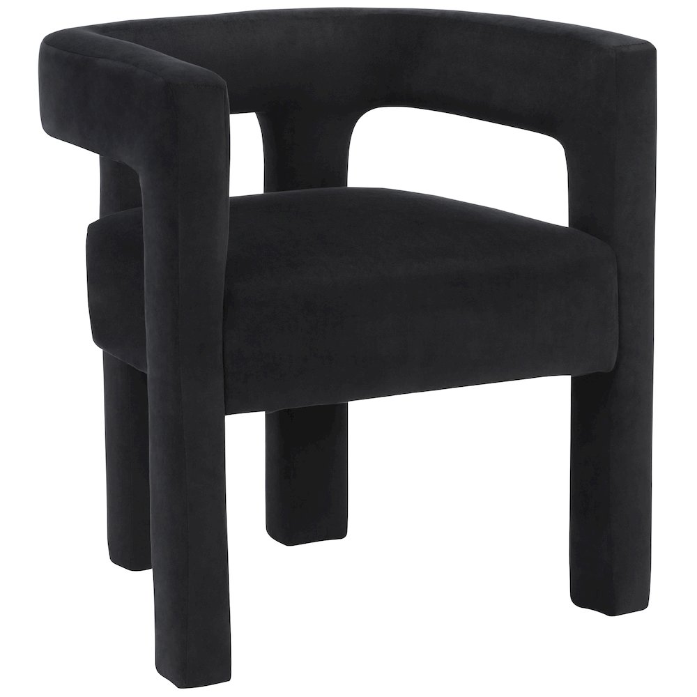 Athena Black Velvet Dining Chair. Picture 1