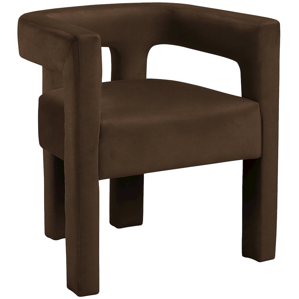 Athena Brown Velvet Dining Chair. Picture 1