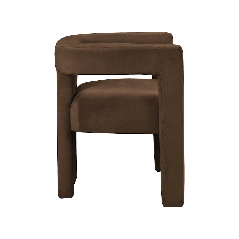 Athena Brown Velvet Dining Chair. Picture 4