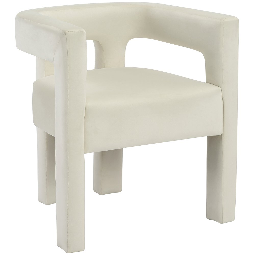 Athena Cream Velvet Dining Chair. Picture 1