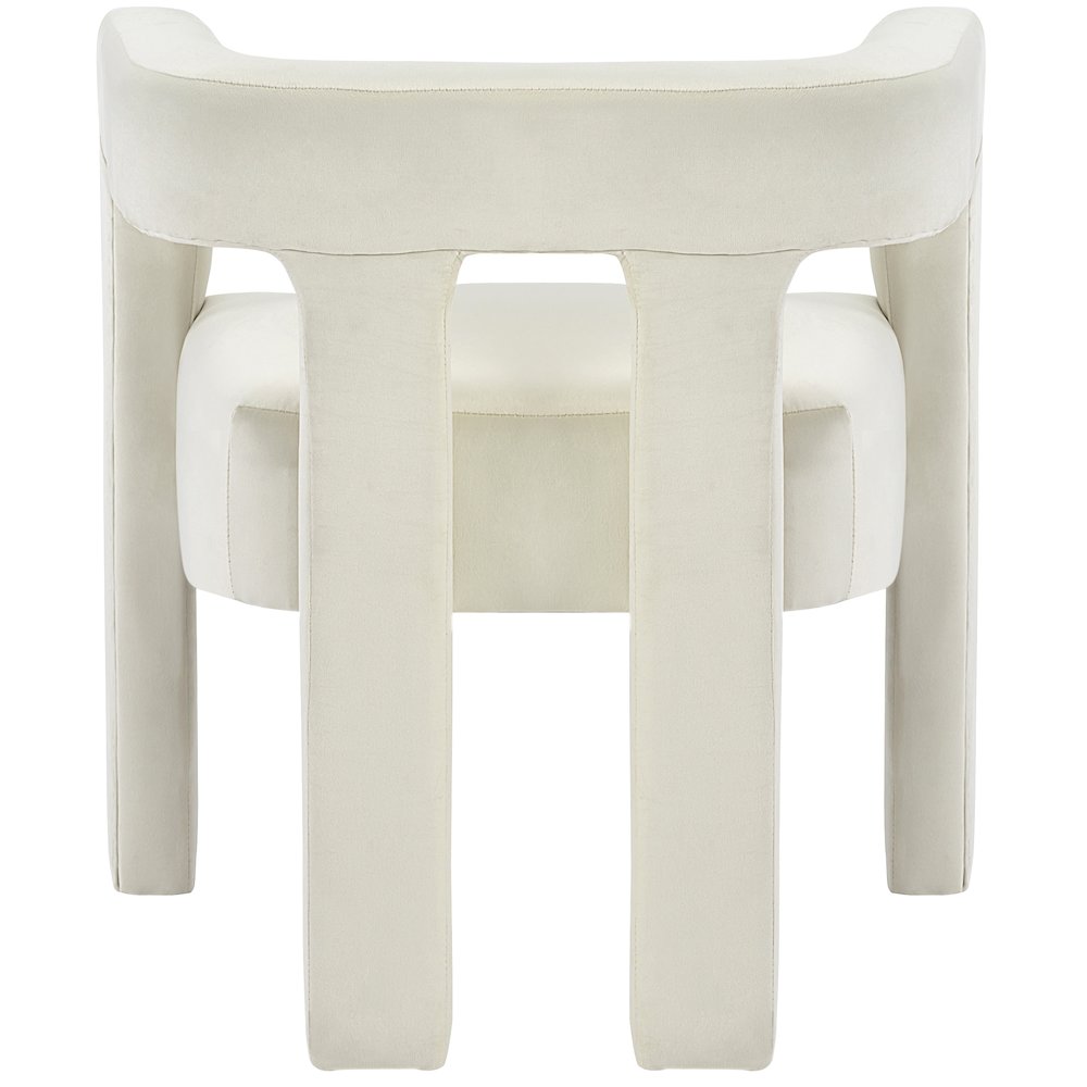 Athena Cream Velvet Dining Chair. Picture 2