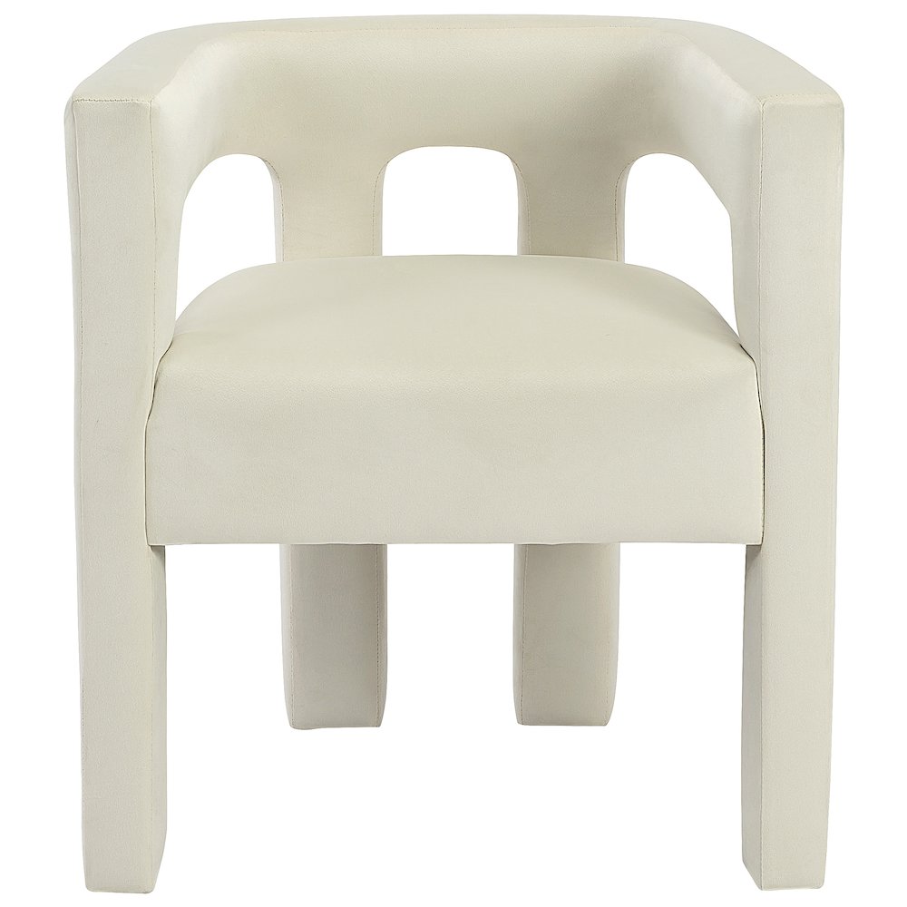 Athena Cream Velvet Dining Chair. Picture 3