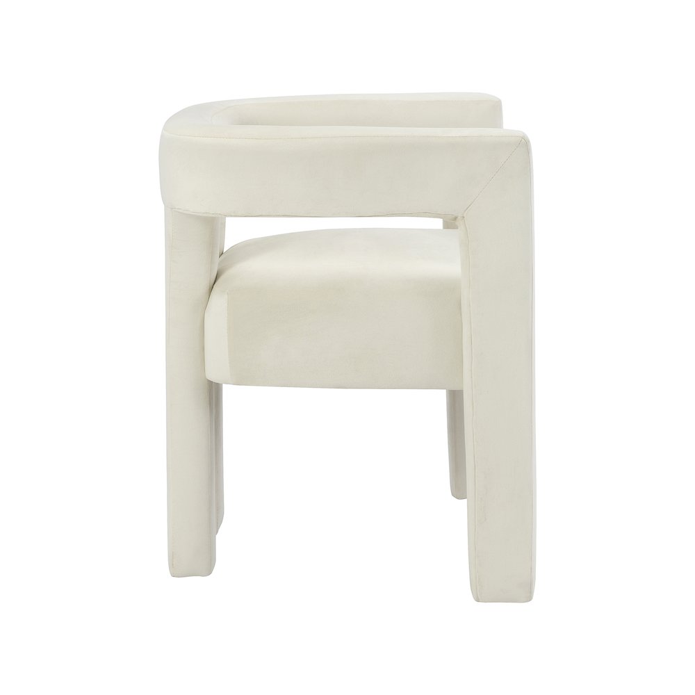 Athena Cream Velvet Dining Chair. Picture 4