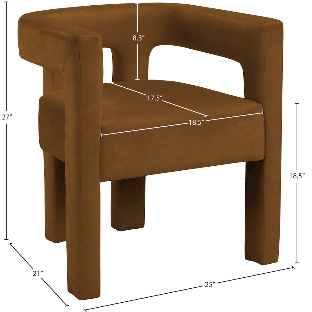 Athena Saddle Velvet Dining Chair. Picture 5